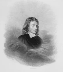 Portret van John Milton (1608-74) gegraveerd door de kunstenaar